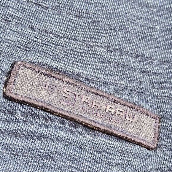 G-Star Raw Denim Long Sleeve Pullover Sweatshirt Logo Blue Shirt Men's Size L - Picture 9 of 10